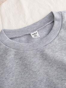 SHEIN Sparklyn 2pcs/Set Tween Girls Elegant Commuting & School Wear Bowknot Sweatshirt + Cake Skirt