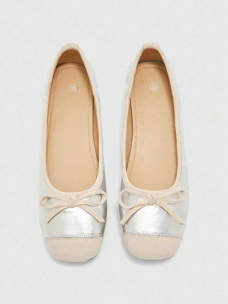 CUCCOO BIZCHIC Women's Casual Versatile Simple Commuter Flats With Bow Decor For Christmas