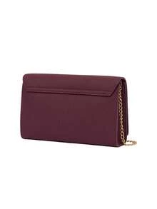 Logo-Lettering Women's Clutch Bag Dark Purple - Burgundy - View 2
