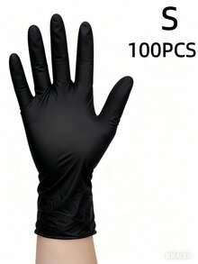 50/100 st. engångshandskar slitstarka hushållsrengöringshandskar vattentäta för köksrengöring tatuering hårfärg husdjursvård skönhetssalong rengöringsmedel hemverktyg ingen låda - Svart - Visa 6