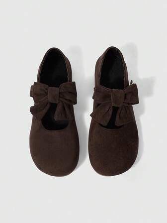 Solid Color Bow Decor Fashionable Comfortable Versatile Casual Flat Shoes, Suitable For Walking, Travel And Vacation