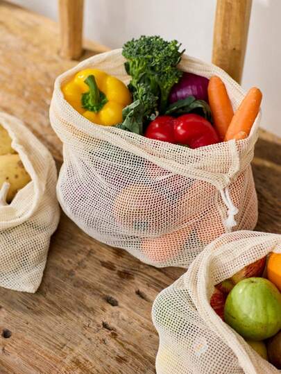 Cirelle Reusable--Mesh-Produce-Shopping-Bags-Washable Premium See Through Lightweight Net Zero Bulk Bags For Veggie Fruit Vegetable Grocery Storage (9 Packs), For Outdoor, Camping