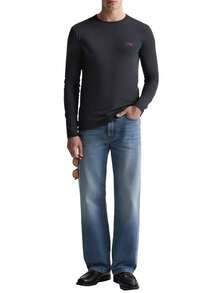 Emporio Armani Men's Cozy Breathable Relaxed Fit Daily Casual Relaxation Black EM000383-AF10778-MC001 - Black - View 4