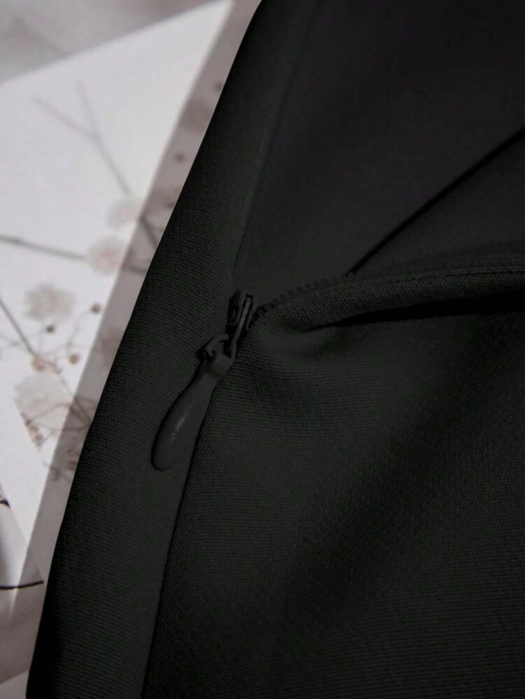 Franclia 女士休闲纯色背心短裤两件套 - 黑色 - 查看 6