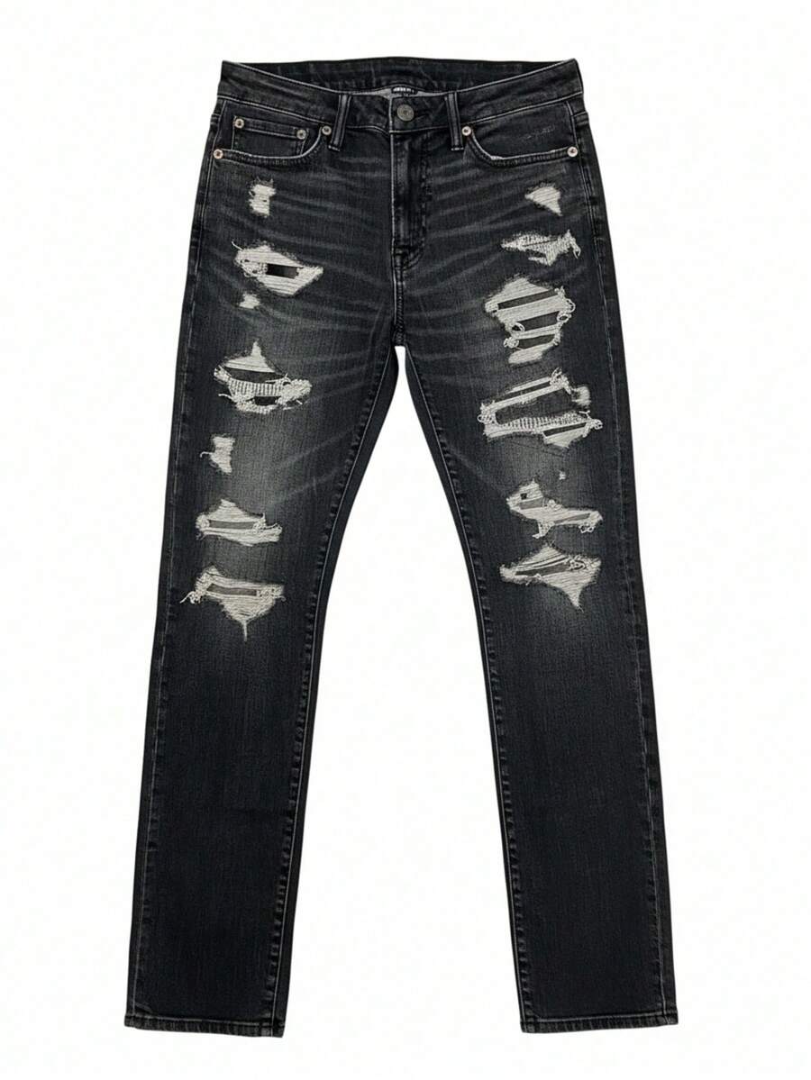 Denim Hombre Classic Skinny Fit / Heavy Ripped - Carbon - Ver 1