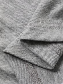 DAZY Sous-pull moulant à encolure dégagée et manches longues pour femmes - Gris - Voir 7