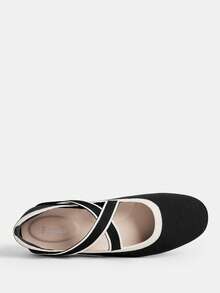 Ressula Women's Casual Criss-Cross Flat Slip-On Shoes For Daily Wear For Christmas - Black - View 7