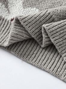 SHEIN Emery Rose Kids Young Girl Ditsy Floral Casual Sweater In Fall/Winter - Multicolor - View 7