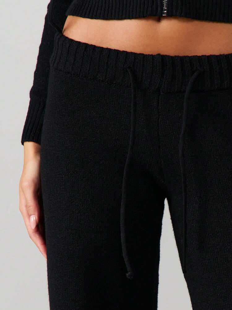 Missguided x Playboy Oversized Knitted Cuffed Joggers With Ribbed Waistband And Ankle Cuffs For Casual Winter Wear