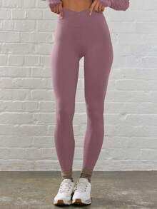 Musera Sport Quần legging ôm sát eo, kiểu dáng thể thao, thích hợp cho Padel, Tennis, Pickleball, tập gym, thể dục mùa đông. - Màu tím hoa cà - Xem 2