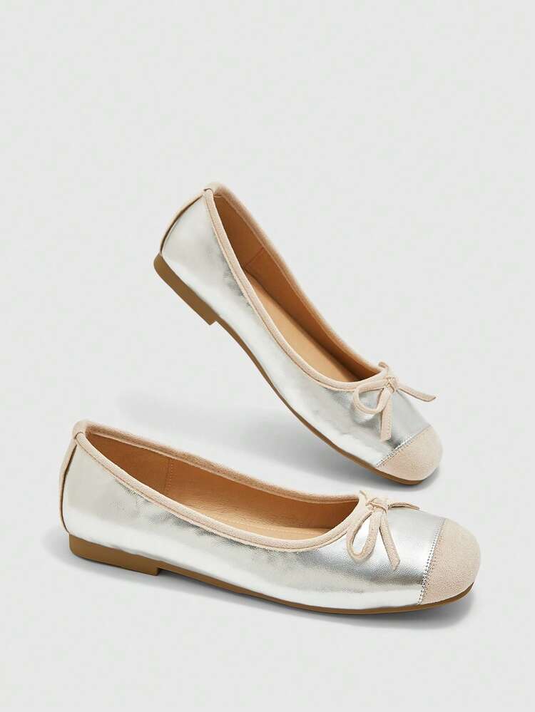 CUCCOO BIZCHIC Women's Casual Versatile Simple Commuter Flats With Bow Decor For Christmas