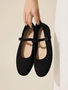 Ressula 女士休闲百搭通勤极简平底鞋 - 黑色 - 查看 11