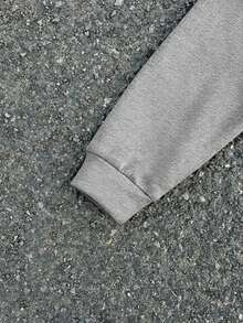 SHEIN Conjunto de sudadera con capucha y pantalón de chándal con estampado de letras casual para adolescentes, otoño/invierno - Gris Claro - Ver 4