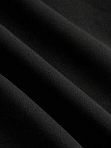 SHEIN MOD 夏季垂褶领黑色连体裤，复古蕾丝镂空阔腿连体裤，婚礼女士连体裤，秋冬连体裤，教师装，复古富贵风连体裤，商务休闲连体裤，早午餐连体裤，外出连体裤，正式场合连体裤 - 黑色 - 查看 4