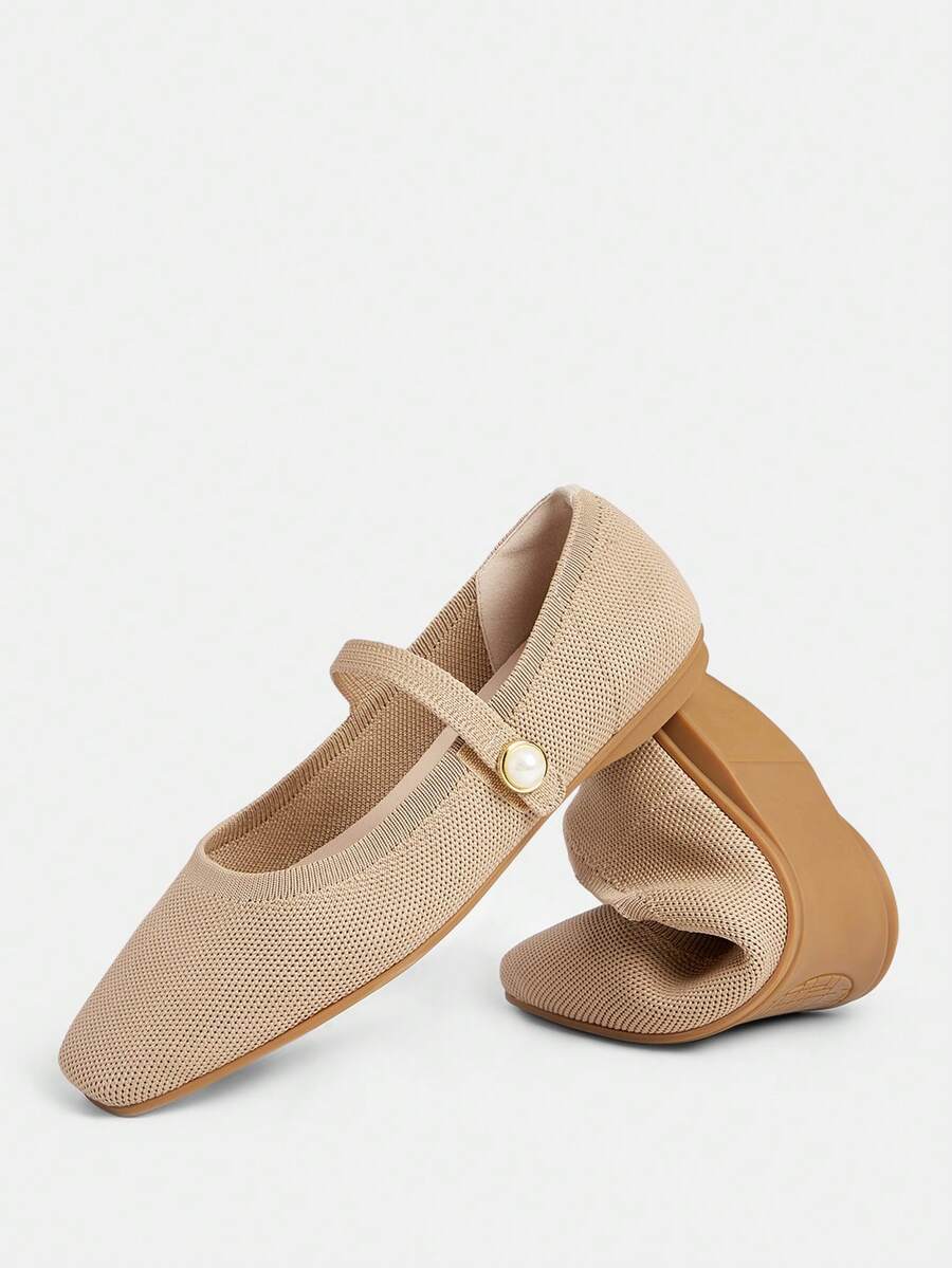 Women's Casual Buckle Design Slip-On Loafers For Daily Commute Valentine's Day - Apricot - View 1
