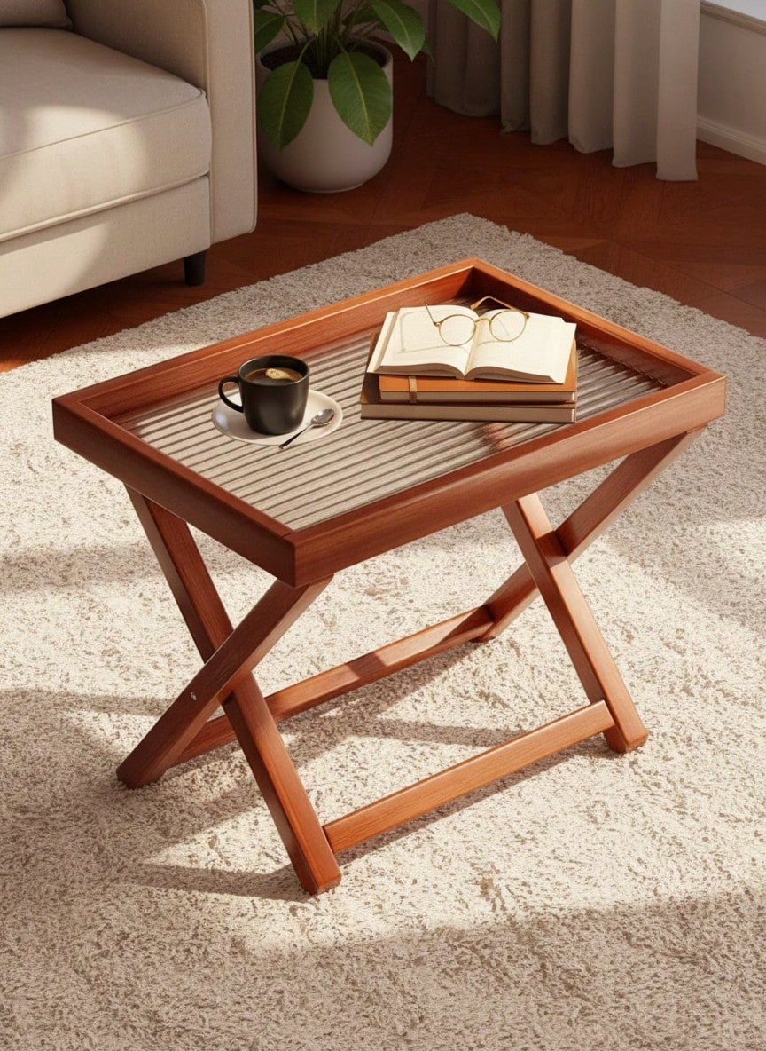 Cirelle طاولة جانبية قابلة للطي، خزانة جانبية لغرف...