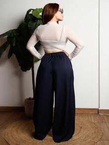 Lupita Cardoza Nuevos pantalones culotte de talle alto color beige liso, ideales para primavera y verano. Combinan bien con un cinturón vintage. Estilo elegante apto para uso diario, trabajo, temporada de graduación, festivales de música vintage, Derby, Día de la Independencia