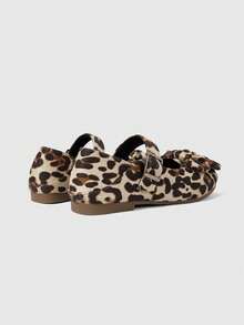 ROMWE Women's Fashion Commuter Leopard Print Bow Decor Flats - Multicolor - View 4