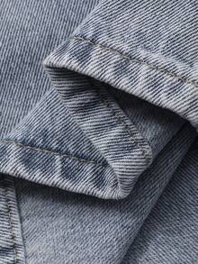 DAZY 女士松紧腰夹克上衣和宽松阔腿裤两件套休闲套装 - 藍色 - 查看 7