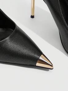 CUCCOO SZL Women's Pointed Toe Elegant Fashion Versatile High Heels For Christmas - Black - View 8