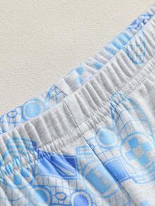 1 Set Merry Christmas Snug Fit Teen Pajamas, Featuring Cool Santa Claus Face With Sunglasses Graphic Surrounded By White Snowflakes, Long Sleeve Top With Contrast Cuffs, Slim Fit Pants With Contrast Ankle Cuffs, Made Of Soft Comfortable Fabric