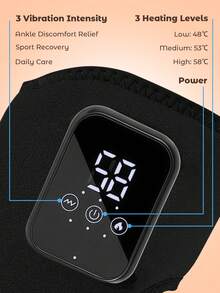 Teckwe 2 Pcs Cordless Ankle Heating Pad, Ankle Massager With Heat For Pain Relief, Heated Foot Brace Wrap With 3 Temperature Levels And 3 Vibration Modes For Men And Women, Portable Design - Black - View 4