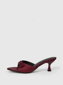 Sleekvia Women's Strap High Heel Slide Sandals, Summer New Arrival - Burgundy - View 7