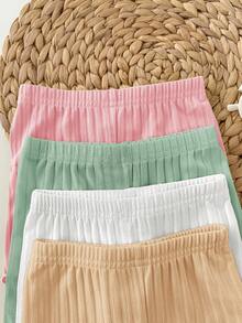 8件套休闲纯色针织吊带背心和短裤套装 - 彩色 - 查看 9