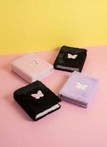 Joivida 1pc A5 Cartoon Butterfly Plush Photo Album, Magnetic Snap Closure, Full Cover, Containing 10pcs Inner Pages, Girl Chasing Card Loose Leaf Storage Album, Highly Attractive Notebook Housing,Back To School,School Supplies - Pink - View 4