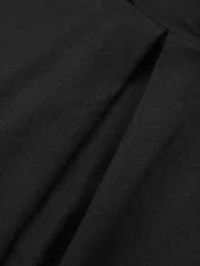 Sunnyshic Plus Size Solid Color Elastic Waist Summer Casual Skirt Fall - Black - View 6