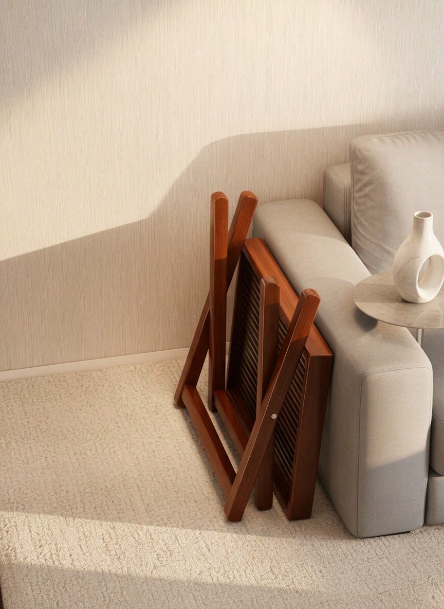 Cirelle طاولة جانبية قابلة للطي، خزانة جانبية لغرف...