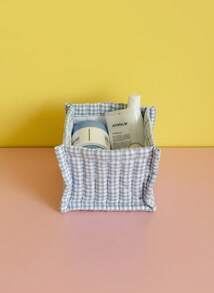 Joivida 1 pieza Cesta de almacenamiento a cuadros, para almacenar desorden, artículos para el hogar, para uso doméstico: sala de estar, escritorio, dormitorio, Navidad, Día de San Valentín - Multicolor - Ver 7