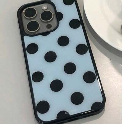 1개 세련된 귀여운 물방울 무늬 광택 소프트 폰 케이스 아이폰 17 에어 16 15 14 13 12 11 프로 맥스 16 15 14 플러스 호환 심플 크리에이티브 충격 방지 백 커버, 가을 장식, 크리스마스 장식 남아 배낭, 할로윈, 배낭 학교. 투명 배낭, 학교, 할로윈 의상.