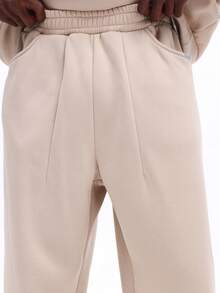 SUMWON 超大款连帽衫和运动裤套装，休闲舒适家居服，配套运动套装，宽松版型。 - 杏色 - 查看 6