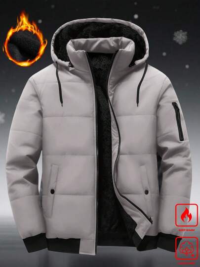 Manfinity Homme 男士休闲保暖连帽夹克，冬季百搭