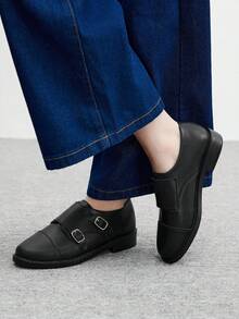 CUCCOO BIZCHIC 女士搭扣设计休闲日常百搭平底鞋 - 黑色 - 查看 3
