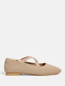 Ressula Women's Casual Versatile Commuting Simple Solid Color Flats - Apricot - View 6