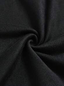 Resyla Áo thun nữ cổ tròn mềm mại, tay ngắn thanh lịch, đính hạt thủ công, phù hợp với mọi mùa và mặc hàng ngày - màu đen - Xem 5
