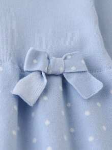 SHEIN Vintaside Kids 新款女童针织毛衣连衣裙。灰白撞色设计，可爱活泼，灰色面料柔软舒适，针织工艺精湛。适合秋冬季穿着。做工精细，整体品质上乘。高品质柔软舒适面料，经久耐穿。适合居家、外出、聚会、商务及各种节日场合。 - 淺藍色 - 查看 5