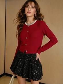 MOTF PREMIUM ELEGANT DAILY RHINESTONE KNITTED CARDIGAN, AUTUMN/WINTER