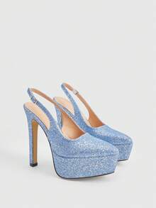 CUCCOO LuxiPop Women's Fashionable Elegant Party Glitter Waterproof Platform Pumps For Christmas