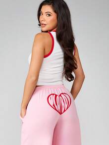 Missguided x Playboy Áo tank top không tay in hình trái tim, kiểu dáng racer back, cổ bo gân, thích hợp mặc mùa hè. - trắng - Xem 2