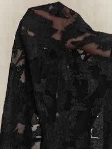 Anewsta Elegantes schwarzes Kragen-Bindekragen-Ausschnitt Blumen-Stoff Damen Langarm-Hemd, neues Herbst-Design