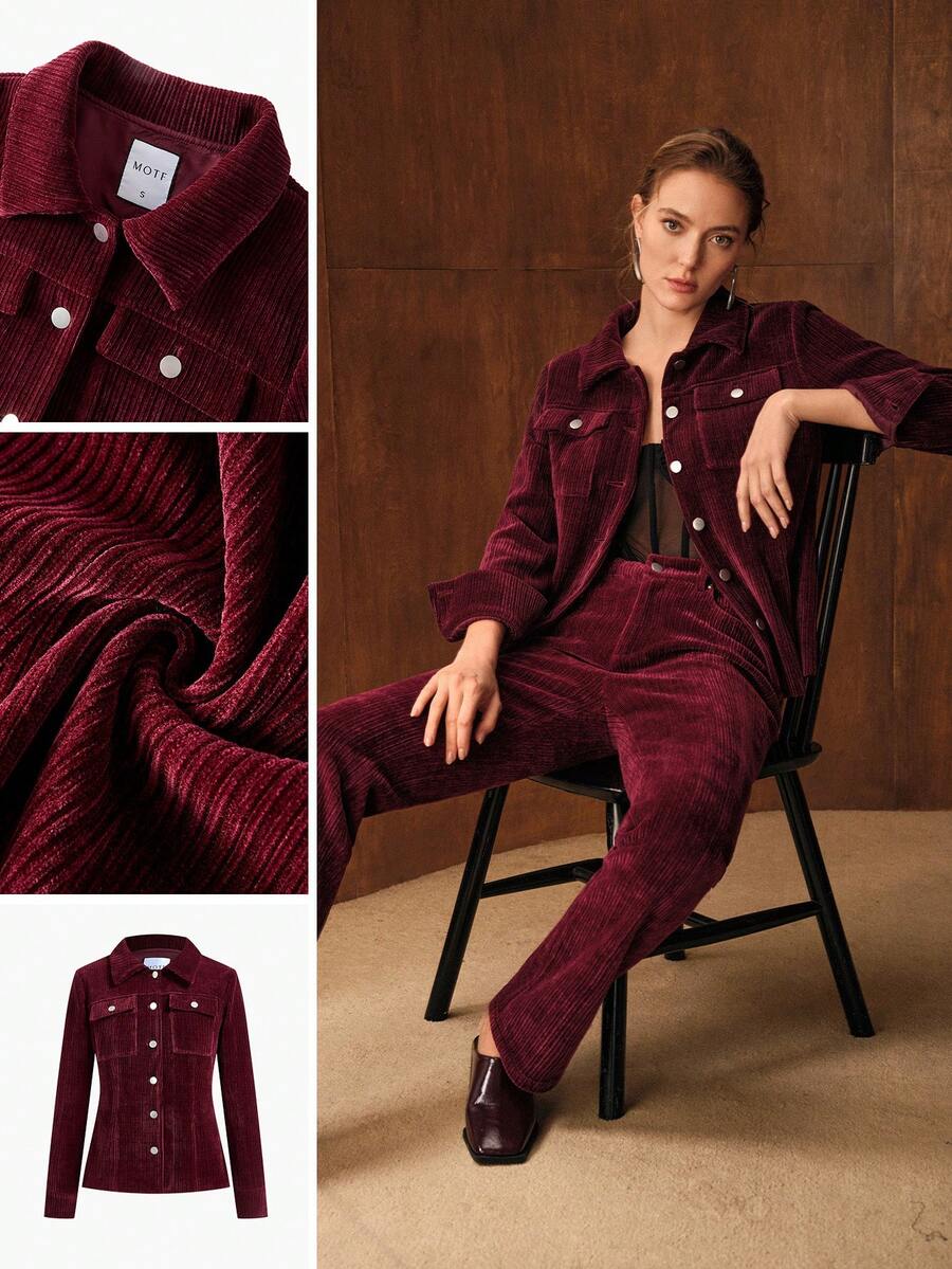 MOTF PREMIUM CORDUROY VERSATILE JACKET - Red - View 1