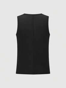 1件男士黑色打底衫，时尚字母刺绣设计 - 彩色 - 查看 2