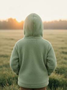 Sudadera de Doble Macuco, suave para niños pequeños con gorro y bolsa al frente. Estilo casual Ideal para invierno, otoño y días frescos. Chamarra Polar para niños de 3 a 7 años con capucha, bolsa de canguro y manga larga en colores vibrantes, cálida, cómoda y moderna. - Verde - Ver 2