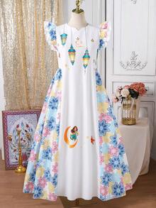 Sleeveless Long Dress, Minimalist & Fashionable For Teenage Girls Girls Long Maxi Dress Girls Boho Dress Girls Floral Dress - Multicolor - View 4