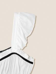 Muvela Women's Linen Front Tie Ruched Short Sleeve Top - Black - View 3