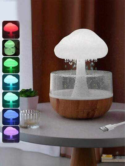 Relaxing Cloud Rain Diffuser Night Light Humidifier Raindrop Aromatherapy Machine Atomization Humidification Colorful Lamp Valentine's Day Gift