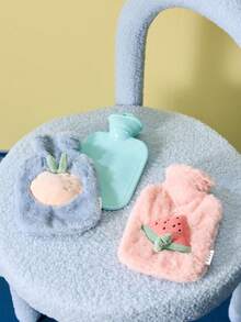 Joivida 1 Bình nước nóng dung tích lớn họa tiết trái cây hoạt hình dành cho cả nam và nữ, có thể nạp lại, chống nổ, chống rò rỉ, có thể tháo rời, túi sưởi ấm tay, thích hợp cho cắm trại ngoài trời vào mùa đông, du lịch, gia đình, văn phòng, trường học, ký túc xá, sử dụng hàng ngày - Nhiều màu - Xem 13